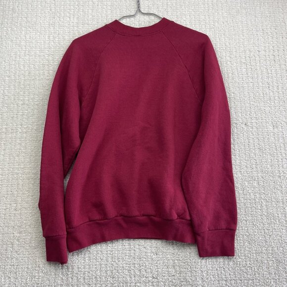 Vintage Fruit of the Loom Cotton Blank Dark Red Sweatshirt Made In USA Sz M - Picture 10 of 13